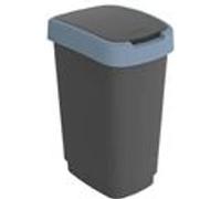 Poubelle de tri Swing Rotho Twist 50L noir/bleu foncé Bleu G