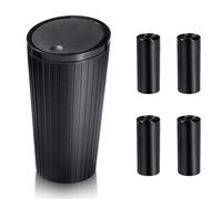 Poubelle de Voiture avec Couvercle：Mini Poubelle Voiture avec 4 Rouleaux de Sacs Poubelle Inclus - Accessoire Voiture Interieur Adaptée aux Automobiles, Bureaux, Maisons et Cuisines