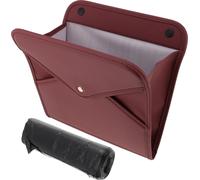 Poubelle De Voiture En Cuir Synthétique Durable Pour Siège Avant Et Arrière, Rouge Vin, 1 Ensemble