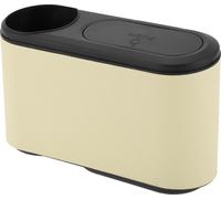 Poubelle De Voiture Pour Sièges Avant Et Arrière 23,1 Cm Longueur, 8,1 Cm Largeur, 13 Cm Hauteur Poubelle De Voiture Avec Porte-Gobelet En Cuir Synthétique Et Plastique Beige