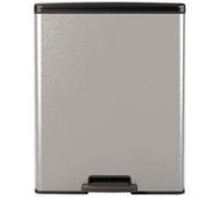 CURVER Poubelle Deco Rectangle 65L, Gris Métallisé, pour Cuisine, Buanderie, Garage, 486x284x615 mm, PP 100% recyclé(version précedente)