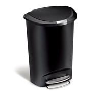 Poubelle Simplehuman Semi Round Plastique Noire 50L