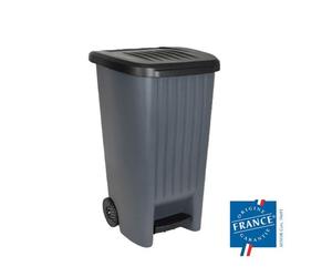 Poubelle d'extérieur 100 litres avec pédale et roues