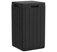 Poubelle d'extérieur anthracite en polypropylène robuste avec capacité de 80 l, aspect bois, couvercle contre les odeurs et les animaux, idéale pour le jardin, la maison, le recyclage et l'élimination