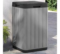 Poubelle d'Extérieur Bac à Ordures Jardin Terrasse Parc Patio Gris PP vidaXL
