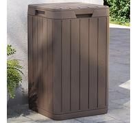 Poubelle d'Extérieur Bac à Ordures Jardin Terrasse Parc Patio Gris PP vidaXL