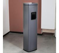 Poubelle d'extérieur en acier inoxydable avec couvercle et poubelle à cigarettes, grande poubelle grise pour hôtel, shopping, maison, cendrier durable et élégant