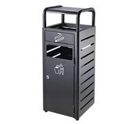 Poubelle d'extérieur en fonte d'aluminium commerciale rectangulaire en acier inoxydable avec tiroir, cendrier, poubelle de tri