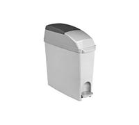 Poubelle d'hygiène féminine 18 litres rectangle à pédale blanche - Gris -