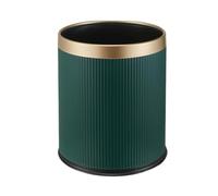 Poubelle d'intérieur tendance Phnom Penh - Panier en papier simple double couche découverte - Grand calibre - Poubelle de salle de bain (vert, 15 l)