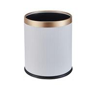 Poubelle d'intérieur tendance Phnom Penh - Panier en papier simple double couche découverte - Grand calibre - Pour salle de bain (blanc, 15 l)