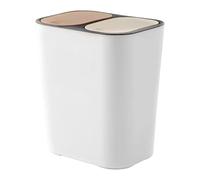 Poubelle double 18 L | Ensemble de recyclage des déchets de cuisine, couvercles à bouton-poussoir, conteneur à déchets | Camping arrière-cour Patio jardin salle de bains buanderie extérieure salle à m