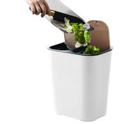 Poubelle Double Cuisine | Poubelle Séparation Sec Et Déchets,Poubelle De 18L Avec Boutons Poussoirs Couvercles Pour Cuisine Salle De Bains Jardin Terrasse Salle À Manger Extérieur