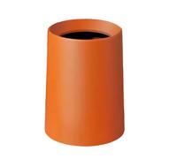 Poubelle double en plastique à couvercle ouvert, corbeille de bureau grande capacité, décoration intérieure moderne, forme ronde for salle de bain, chambre, salon, bureau(Orange,11L)
