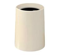 Poubelle double en plastique à couvercle ouvert, corbeille de bureau grande capacité, décoration intérieure moderne, forme ronde for salle de bain, chambre, salon, bureau(Blanc laiteux,11L)
