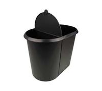Poubelle double pour tri déchets papiers 29 litres - Noir