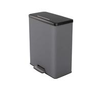 Poubelle Duo Rectangle - Deco Bin - - 52L (26+26L) - 49 X 32 X 61 Cm - Anthracite