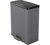 Poubelle Duo Rectangle - DECO BIN - CURVER - 52L (26+26L) - 49 x 32 x 61 cm - Anthracite
