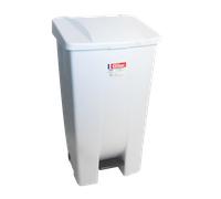 Poubelle éco à pédale 120 L - couvercle blanc