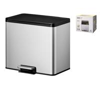 Poubelle Eco Essential en Acier Inoxydable Couleur Silver Capacité 20Lt+9Lt