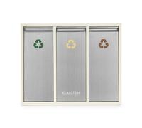 Poubelle écologique triple tri sélectif & recyclage 45L (3x 15L) beige