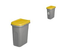 Poubelle Écosystème 15 Litres Couvercle Jaune Stefanplast