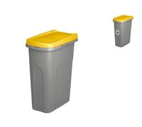 Poubelle Écosystème 25 Litres Couvercle Jaune Stefanplast