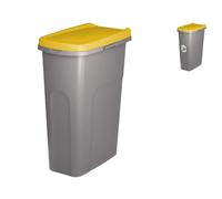 Poubelle Écosystème 40 Litres Couvercle Jaune Stefanplast