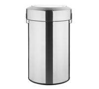 Poubelle en Acier Brossé avec Couvercle Basculant 70L - Bolero