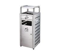 Poubelle Poubelle en acier inoxydable extérieure avec cendrier et poubelle à baril intérieur Poubelle verticale d'ascenseur de hall d'hôtel Disponible Pour Hôtel Jardin Extérieur ( Color : Silver , Si