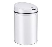 poubelle en acier inoxydable - poubelle avec capteur - ouverture et fermeture automatiques - anneau de serrage pour sacs à déchets - couvercle amovible - avec indicateur de fonctionnement LED