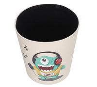 Poubelle en Cuir PU Poubelle de Dessin animé Grande capacité Monstre Vert Base Antidérapante Mignonne Poubelle en Cuir PU étanche pour Chambre D'enfant