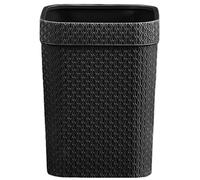 Poubelle en Imitation Rotin sans Couvercle en Pp Noir pour Bureau