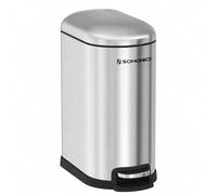 SONGMICS Poubelle de Salle de Bain 10L, Petit, Couvercle, Poubelle à Pédale pour Toilettes, Compact, Petit Espace, en Acier, Fermeture en Douceur, Argent Métallique LTB10NL