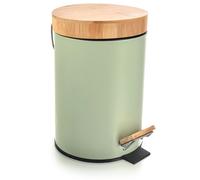 Poubelle en métal à pédale, verte, VERDÂTRE, 3 l