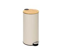 5five - poubelle couvercle bambou 30l modern color beige