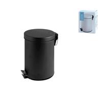 Poubelle En Métal Couleur Noire Avec Pédale 5 L Home