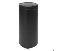 Paris Prix Poubelle de cuisine Ouverture par pression Inox 50 L Maintien couvercle 90° Noir