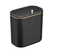 Poubelle en Plastique 9L, Boîte De Rangement Murale Noire, Deux Méthodes D'ouverture, Adaptée À Un Usage Restaurant(25.8x15.8x19cm)