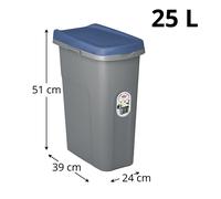 Poubelle En Plastique Avec Couvercle Coloré Éco Système 25L