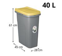 Poubelle En Plastique Avec Couvercle Coloré Et Roues Eco System 40L