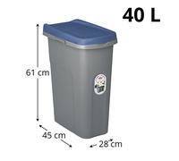 Poubelle En Plastique Avec Couvercle Coloré Et Roues Eco System 40L