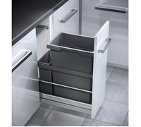 Poubelle encastrable 2 bacs pour meuble coulissant 45L (38+7) Hailo Euro Cargo
