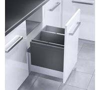 Poubelle encastrable 2 bacs pour meuble coulissant 46L (18+28) Hailo Triple XL