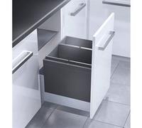 Poubelle encastrable 2 bacs pour meuble coulissant 46L (18+28) Hailo Triple XL