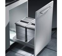 Poubelle encastrable 2 bacs pour meuble coulissant 50L (24+24) Hailo Bottom Mount