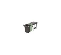 Brabantia Poubelle coulissante Sort & Go – 2×15 L sous évier, rails coulissants, Grey & Green