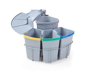 Poubelle encastrable Kollby 3 x 6L + 1 x 12L gris