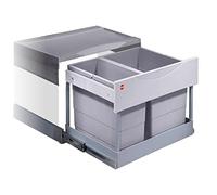 Poubelle encastrable tri sélectif 2 bacs 30L (18+12) Hailo Raumspar Tandem S Plus