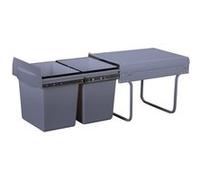 KITCHEN MOVE Poubelle encastrée coulissante de cuisine 2 compartiments 36L (2x18L) HYPE avec seau